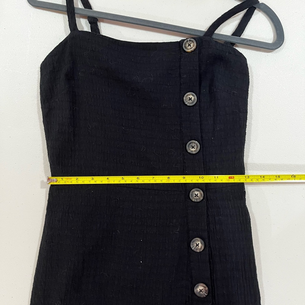 Black Midi Dress with Button Detail - Picture 7 of 9